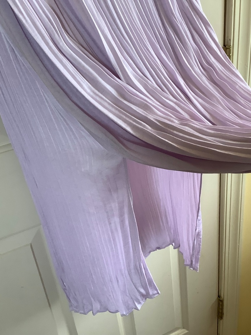 Vince Crushed Satin Midi Dress Violetta Light Violet SZ 1X - Picture 10 of 16